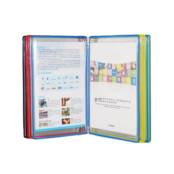 SAFEWARE/安赛瑞 磁吸式壁挂文件展示架 12275 彩色 46*33cm PVC材质 含支架和10页文件夹 1套