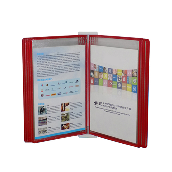 SAFEWARE/安赛瑞 磁吸式壁挂文件展示架 12276 红色 46*33cm PVC材质 含支架和10页文件夹 1套
