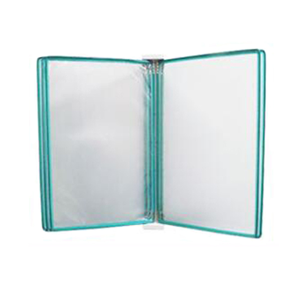 SAFEWARE/安赛瑞 磁吸式壁挂文件展示架 12279 绿色 46*33cm PVC材质 含支架和10页文件夹 1套