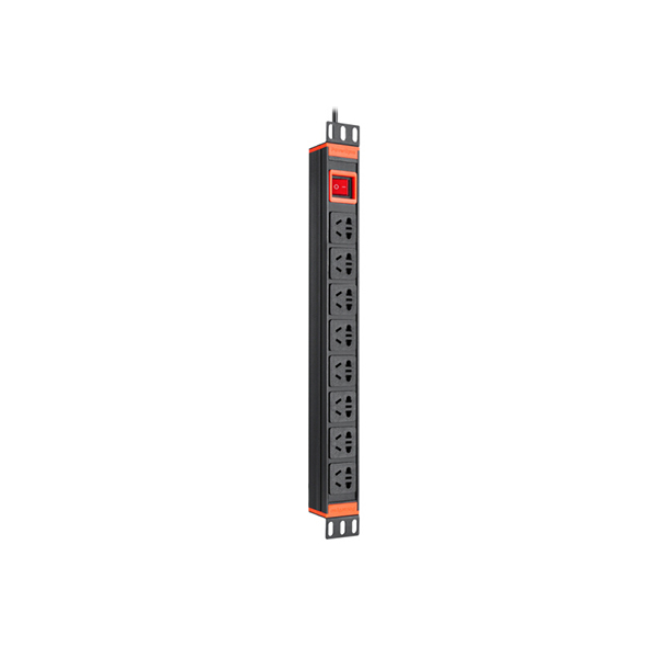 POWERSYNC/包尔星克 10A 8位 PDU机柜电源插座 MD8W0030 1.5mm²×3C 3m 黑色 1个