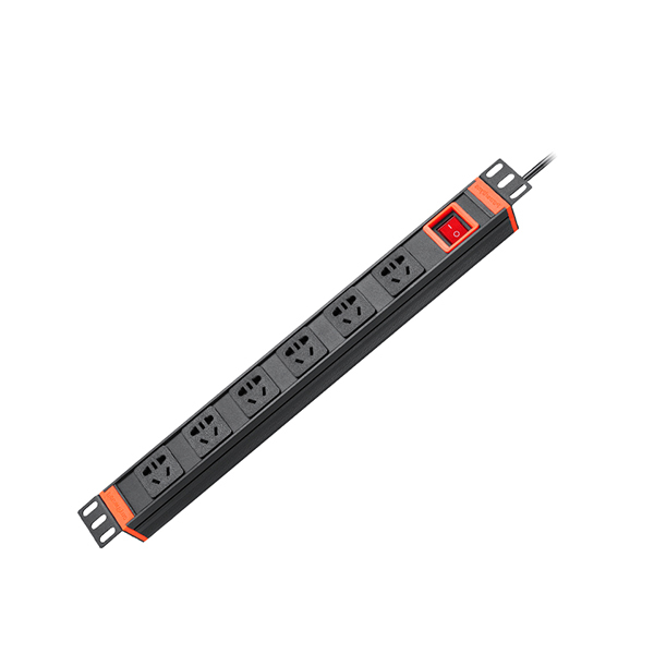POWERSYNC/包尔星克 10A 6位 PDU机柜电源插座 MD6W0020 1.5mm²×3C 2m 黑色 1个