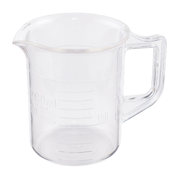 NIKKO PC计量杯 30-0802-00-55 200mL 分度值20mL 带把 PC材质 1个