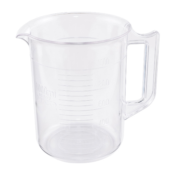 NIKKO PC计量杯 30-0810-00-55 1000mL 分度值50mL 带把 PC材质 1个