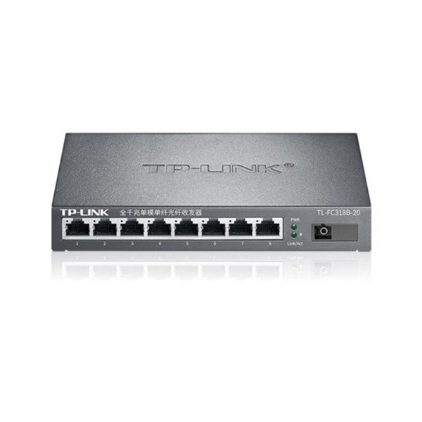 TP-LINK/普联 光通讯收发转发器 TL-FC318B-20 全千兆单模单纤1SC+8GE 1个