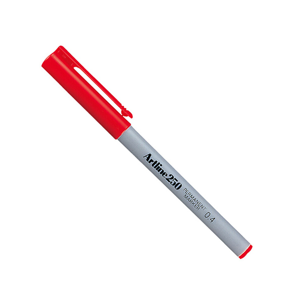 ARTLINE/旗牌雅丽 环保型油性记号笔 EK-250 红色 圆头 0.4mm 12支 1盒