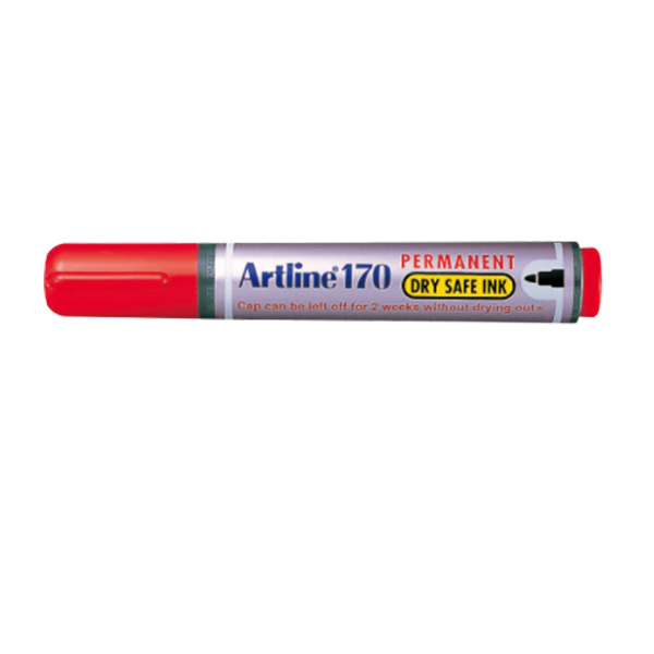 ARTLINE/旗牌雅丽 防干环保油性记号笔 EK-170 红色 圆头 2mm 12支 1盒