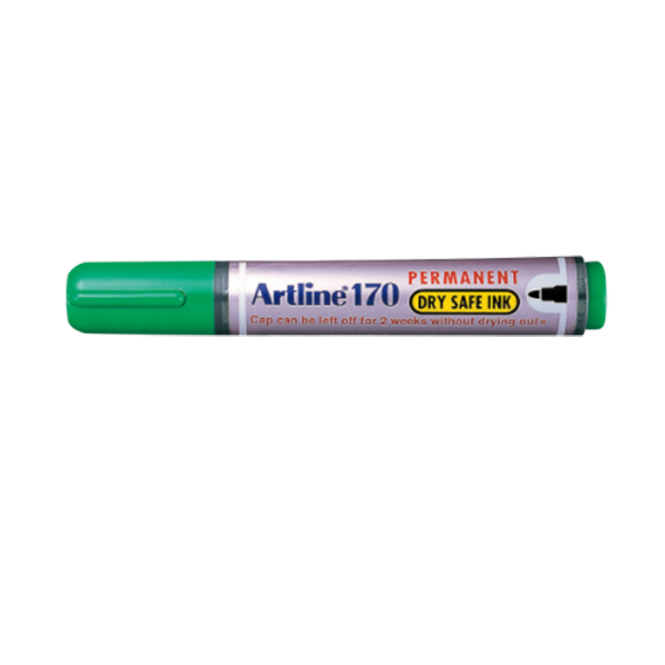 ARTLINE/旗牌雅丽 防干环保油性记号笔 EK-170 绿色 圆头 2mm 12支 1盒