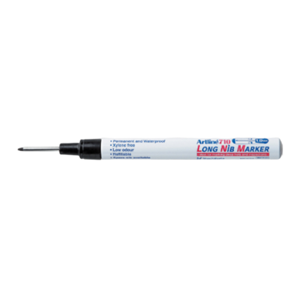 ARTLINE/旗牌雅丽 长头多用途深孔处木工装修记号笔 K-710 黑色 长笔尖 1mm 10支 1盒