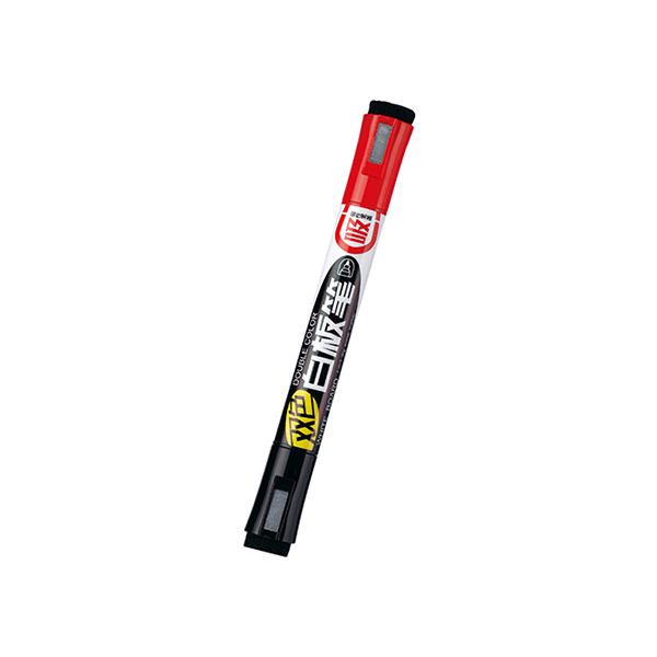 GENVANA/金万年 双头双色盖带板擦白板笔 G-0614 黑色+红色 2.0mm 10支/盒 1盒