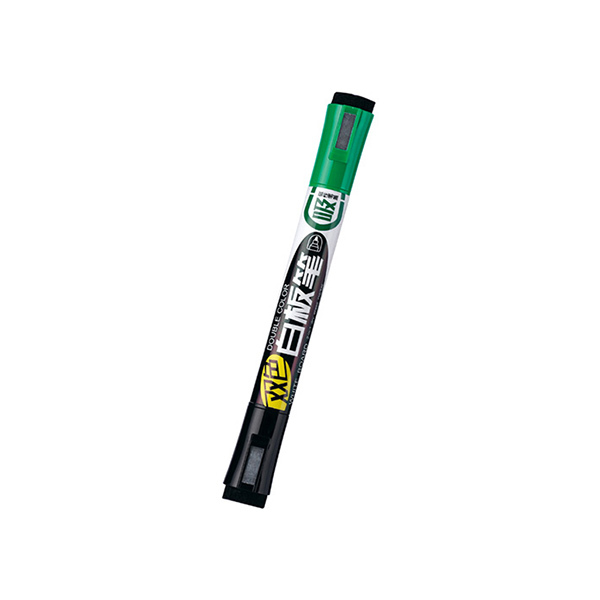 GENVANA/金万年 双头双色盖带板擦白板笔 G-0614 黑色+绿色 2.0mm 10支/盒 1盒