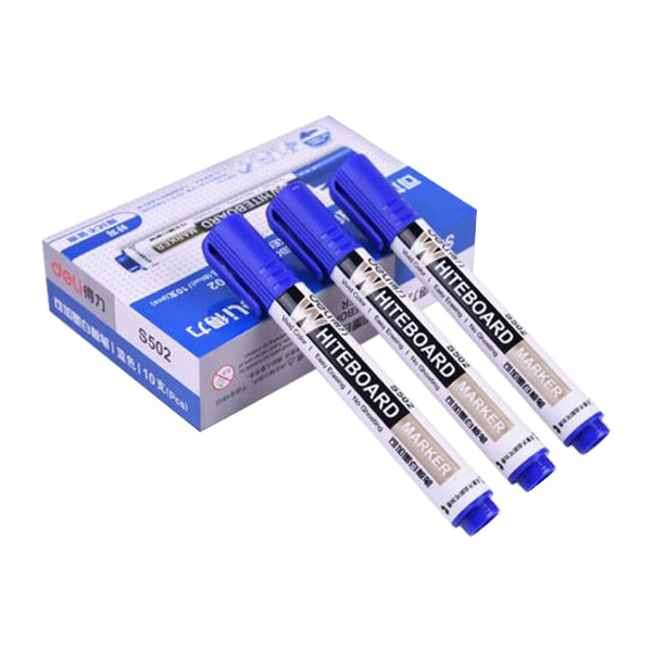 DELI/得力 可加墨白板笔 S502 蓝色 10支/盒 1盒