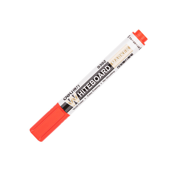 DELI/得力 可加墨白板笔 S502 红色 10支/盒 1盒