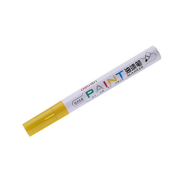 DELI/得力 油漆笔 S558 2mm 黄色 12支 1盒