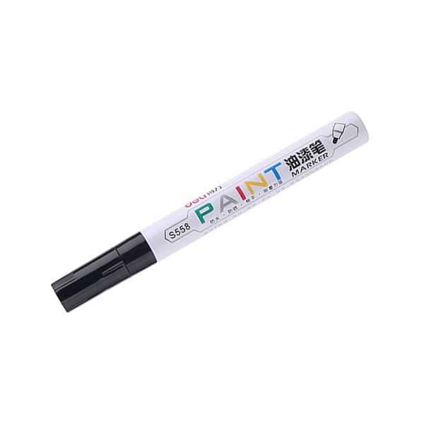 DELI/得力 油漆笔 S558 2mm 黑色 12支 1盒
