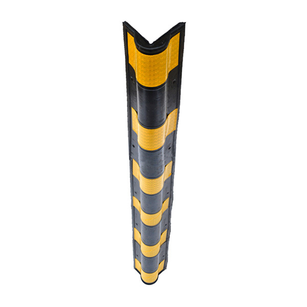 JSD/警士盾 橡胶圆角反光护墙角 VSG-B04 黄黑 1200*100mm(圆弧处厚度20mm) 含安装配件 1个