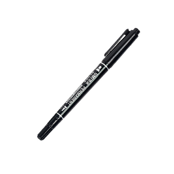 UMI/悠米 小双头记号笔 S03102D 小双头 0.5/1.2mm 黑色 1支