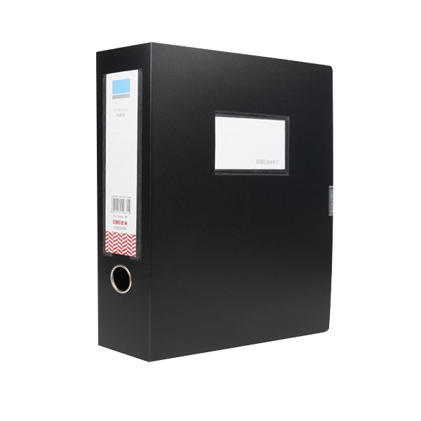 UMI/悠米 耐用型PP档案盒 W02006D A4 75mm 黑色 1个