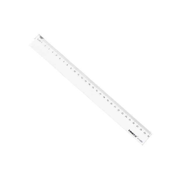 UMI/悠米 透明塑料直尺 B14003C 30cm 透明 1把