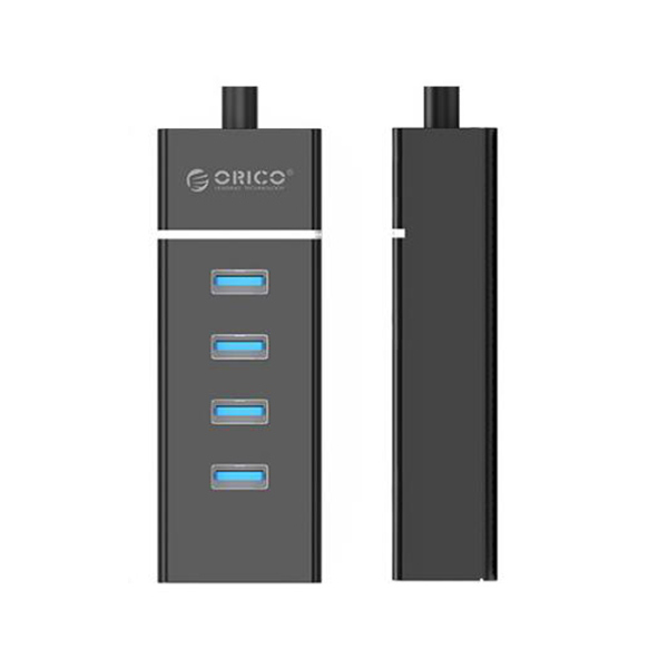 ORICO/奥睿科 USB3.0分线器一拖四HUB笔记本电脑扩展集线器 W6PH4-U3-V1-BK-BP 线长0.3m 黑色 1个