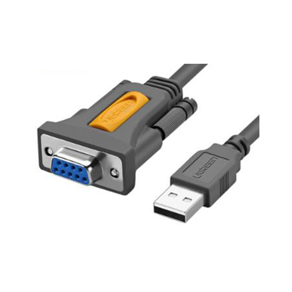 UGREEN/绿联 USB转串口DB9 RS-232公对母PL2303芯片镀镍接口串口打印机适用 附驱动盘 20201 1.5m 1根