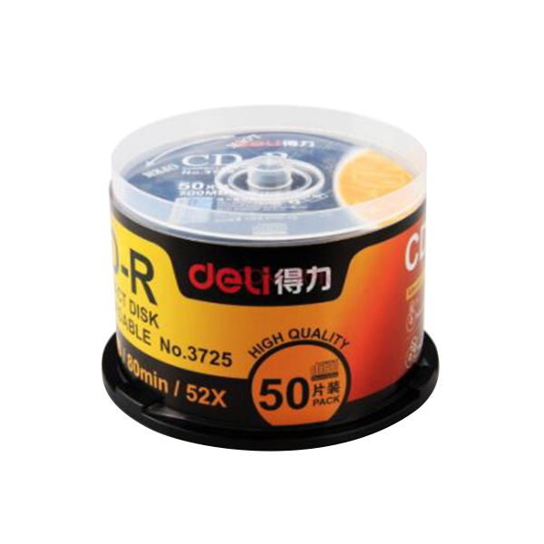 DELI/得力 CD记录盘 3725-CD-R 52×700MB 50片 1筒