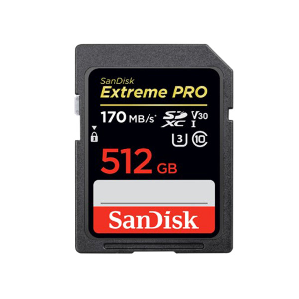 SANDISK/闪迪 SD至尊超极速存储卡 SDSDXXY-512G-ZN4IN 512GB 读速170MB/s 写速90MB/s 或读速200MB/s 写速140MB/s U3 C10 4K 新款参数升级 新老款随机发货 1个