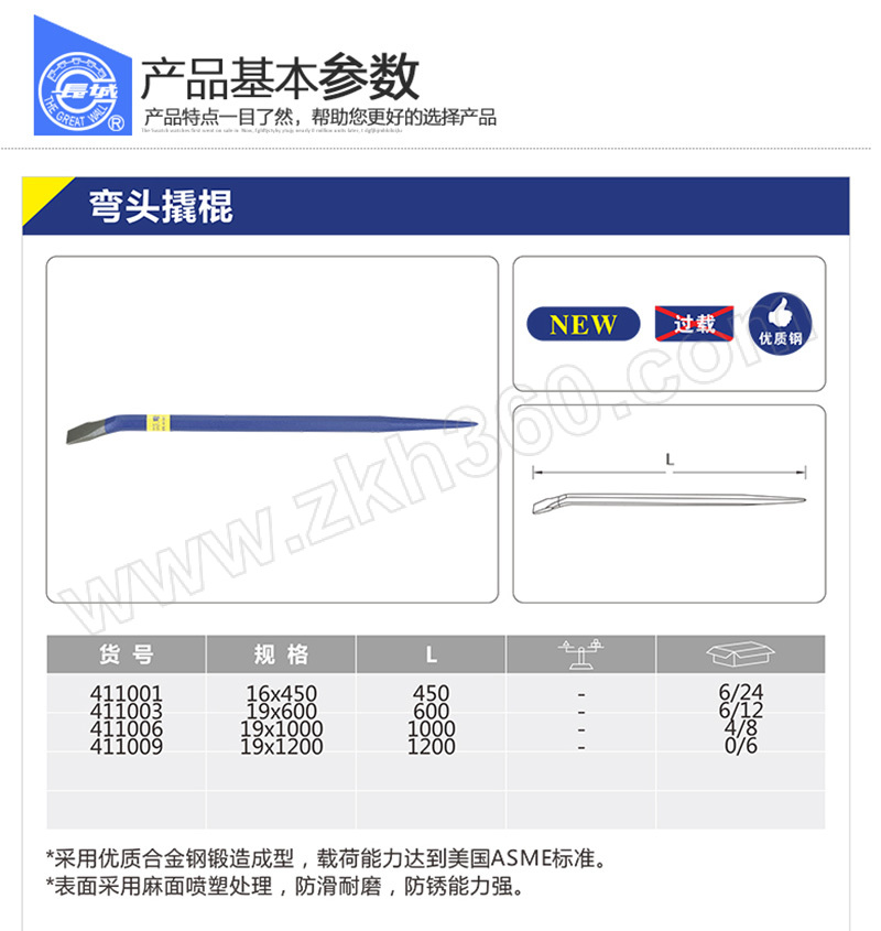长城精工 起钉撬棍 411105 19×1000mm 起钉器 拔钉器 撬棍 撬棒 起钉撬棒-融创集采商城
